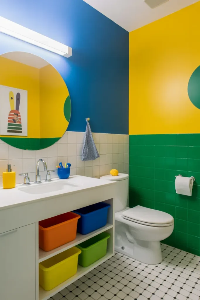  Color Block Kids Bathroom