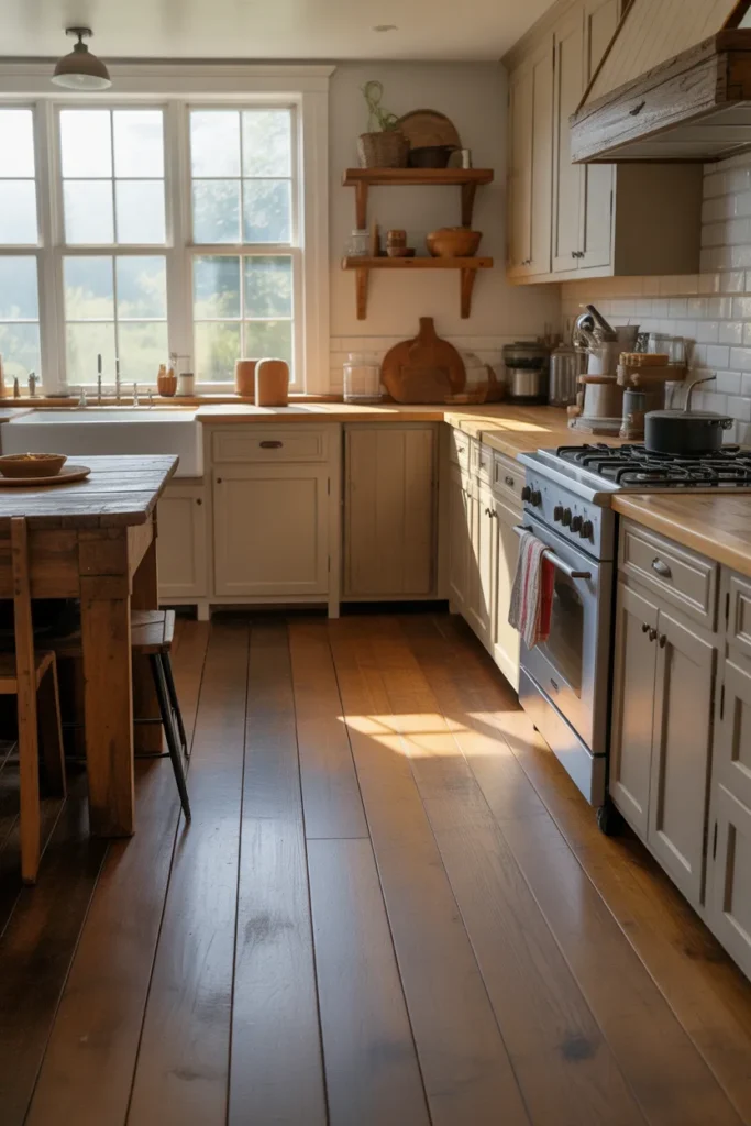 Warm Wood Floors for Farmhouse Comfort