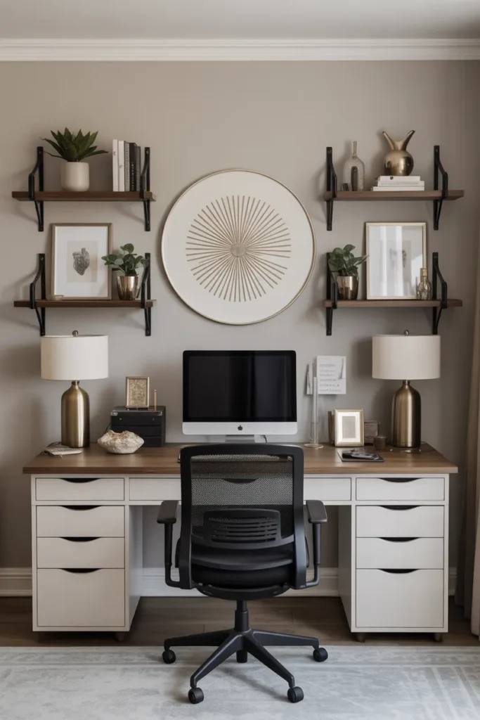 Symmetrical Desk Layout For Visual Balance