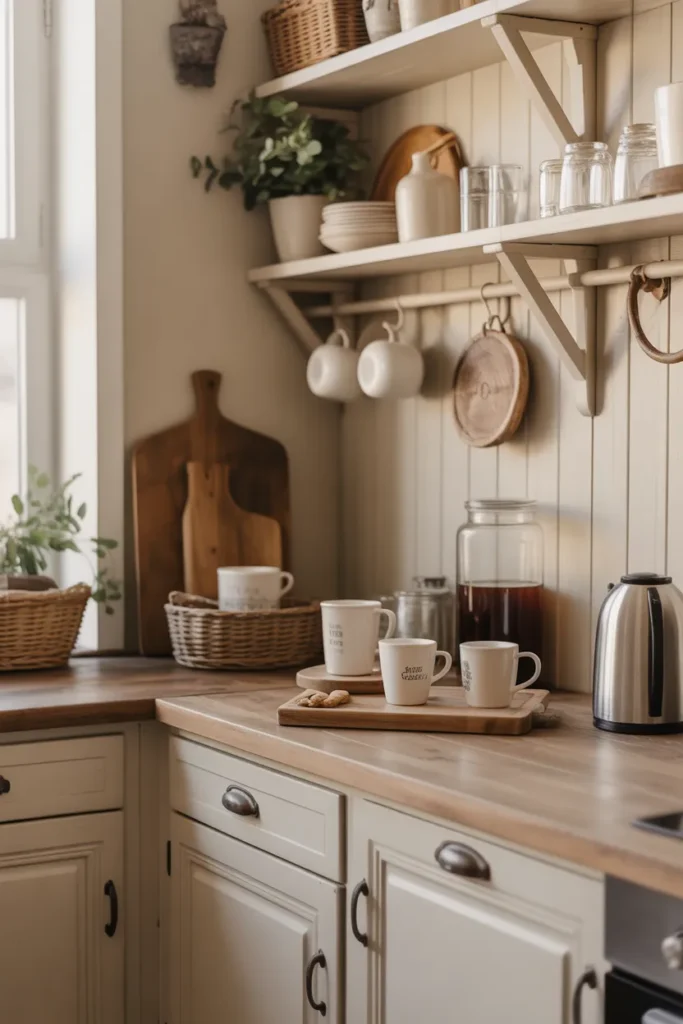 Farmhouse Kitchen with Cozy Coffee Station