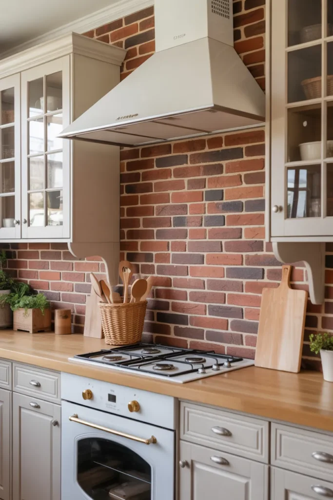 Timeless Brick Backsplash for Classic Farmhouse Charm