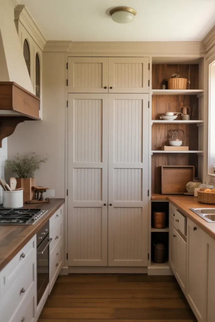 Built-In Pantry With Farmhouse Details