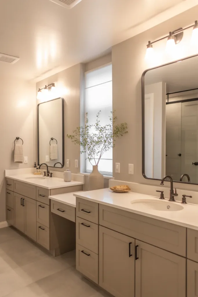Modern Double Vanity Jack and Jill Bathroom