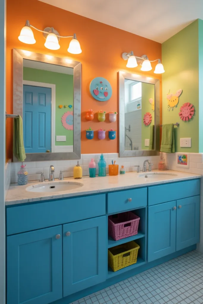 Kids-Friendly Jack and Jill Bathroom Design