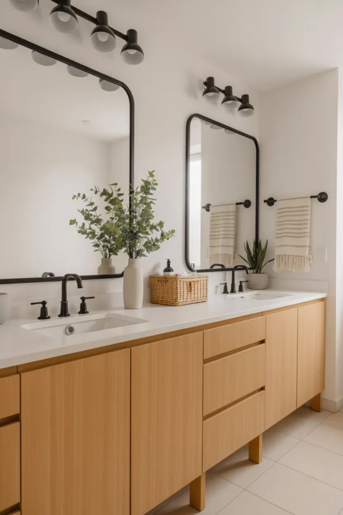 Scandinavian Style Jack and Jill Bathroom