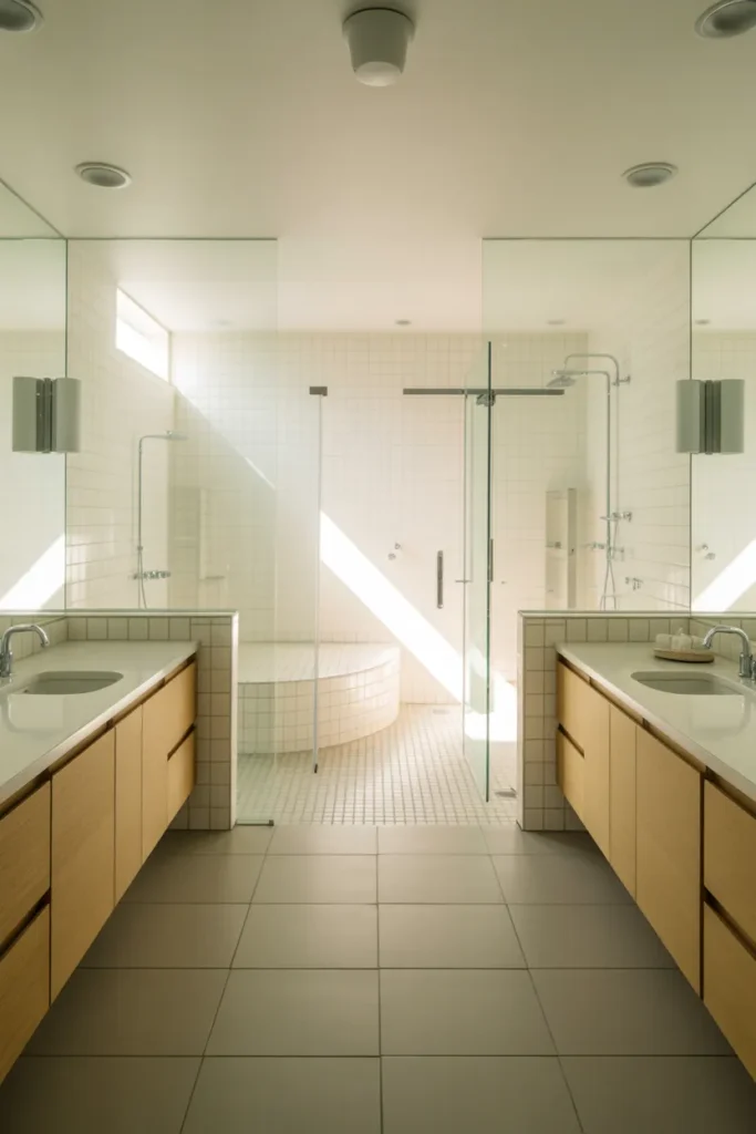 Open Concept Jack and Jill Bathroom Layout