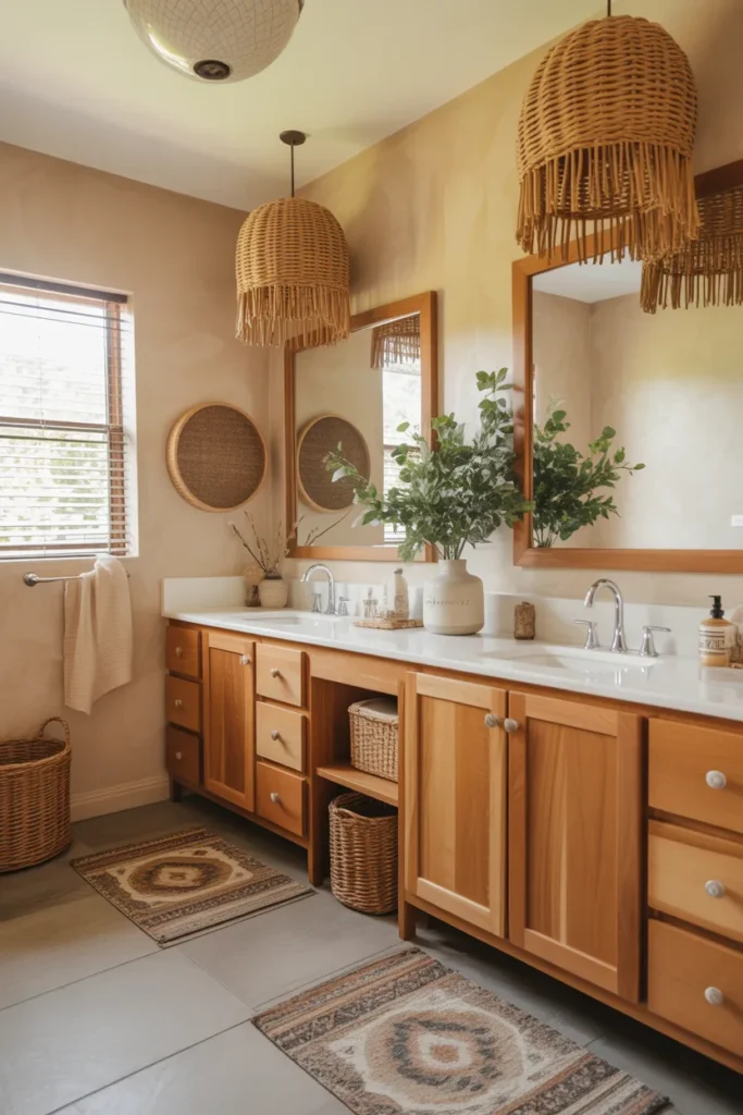 Boho Style Jack and Jill Bathroom