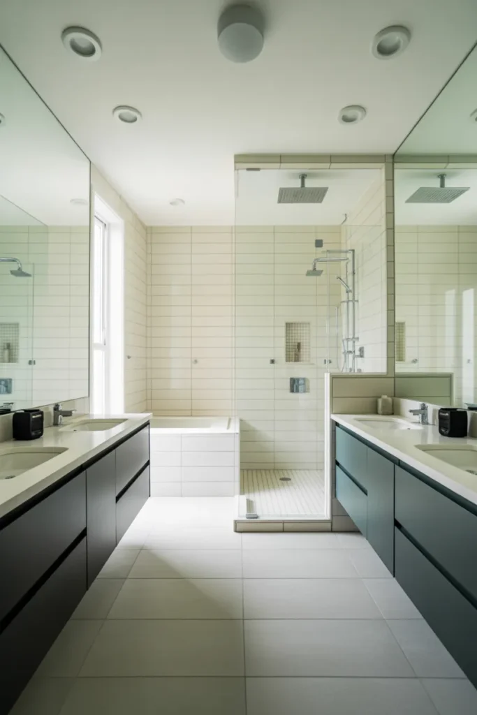 Contemporary Glass Shower Bathroom