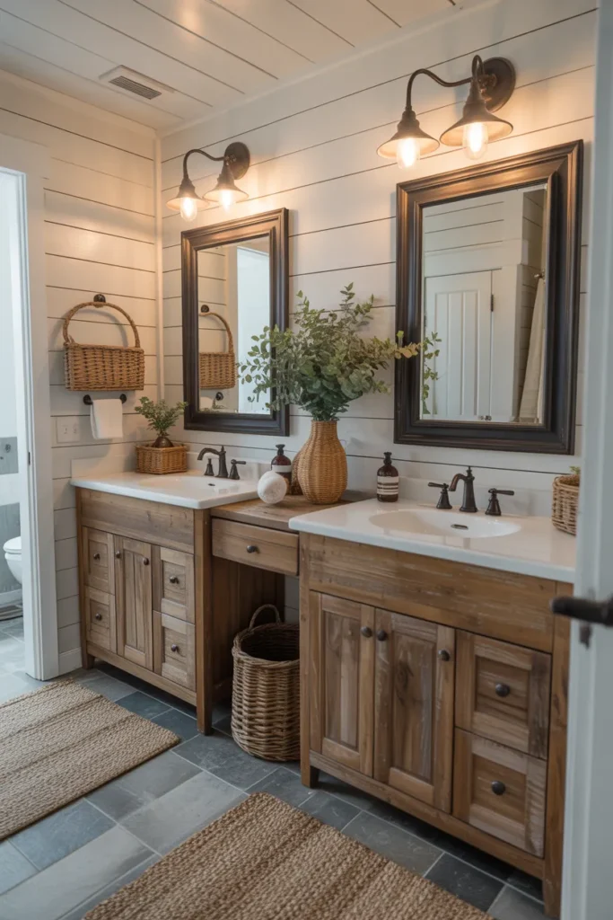 Farmhouse Style Jack and Jill Bathroom
