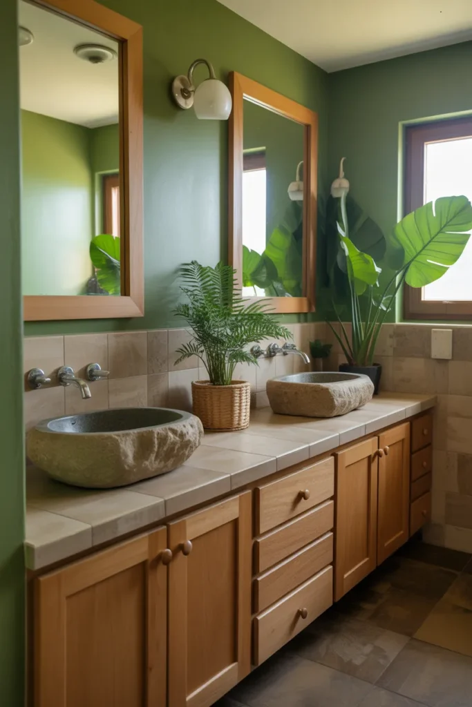 Nature Inspired Jack and Jill Bathroom