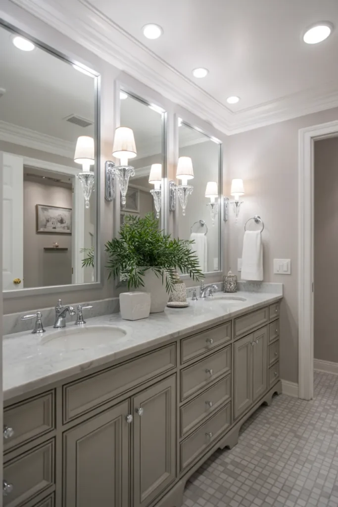 Classic Gray and White Bathroom Design