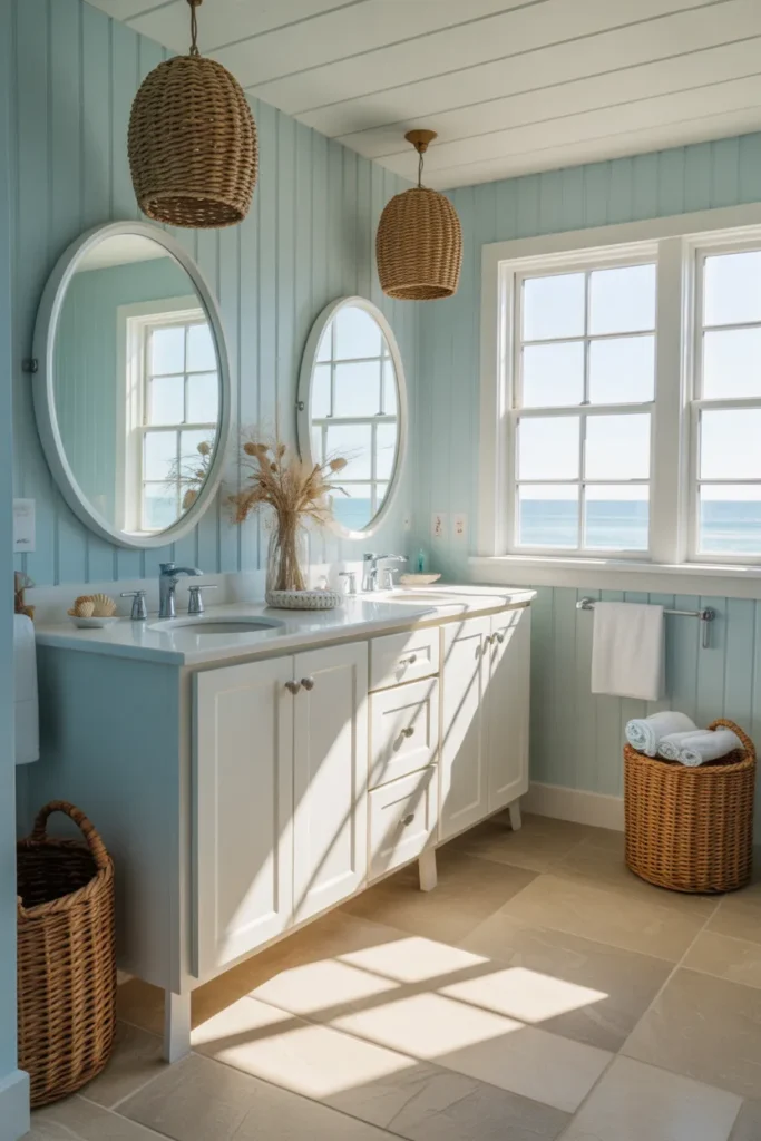 Coastal Blue and White Bathroom