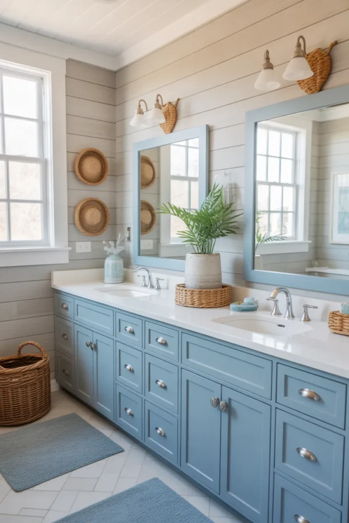 Coastal Inspired Jack and Jill Bathroom