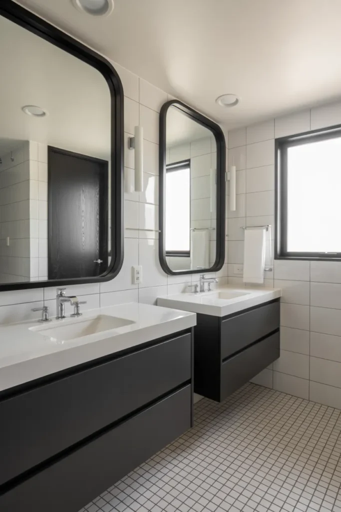 Minimalist Black and White Bathroom Design
