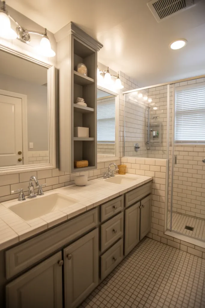 Small Space Jack and Jill Bathroom