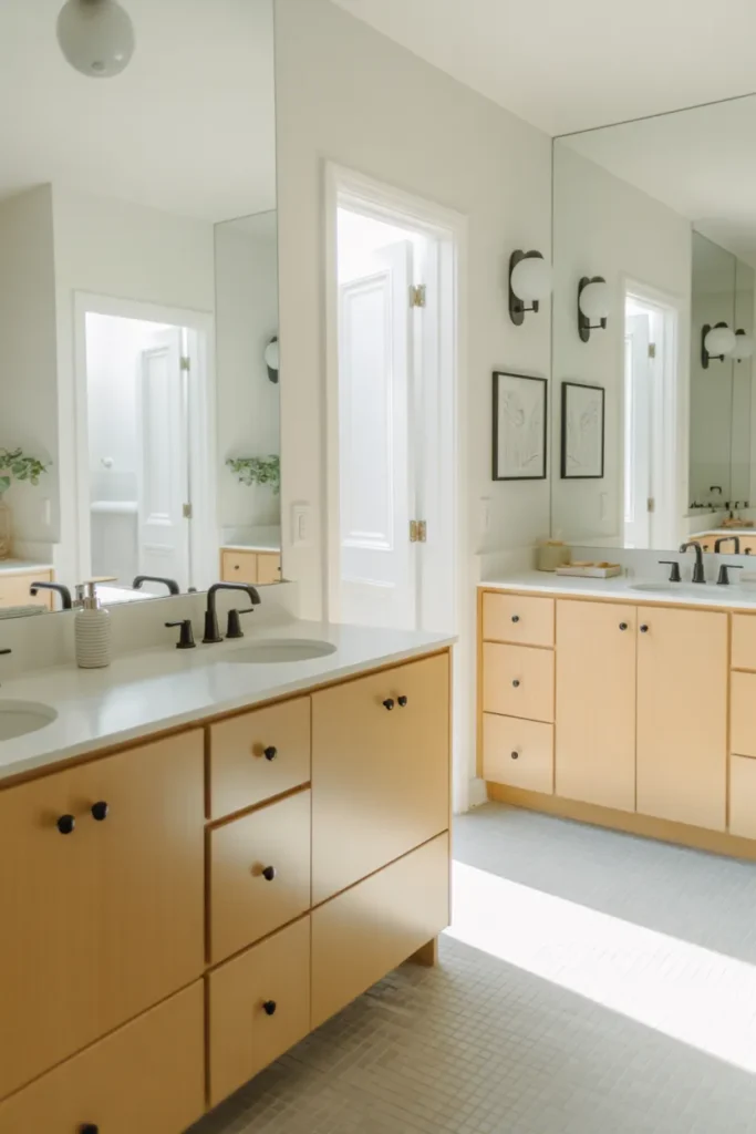 Vintage-Inspired Shared Bathroom